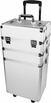 Mbs® Nagelstyliste trolley beautycase Zilver - nagelstyliste koffer