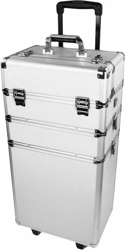 Stamboom bank Duur Mbs® Nagelstyliste trolley beautycase Zilver - nagelstyliste koffer |  bol.com