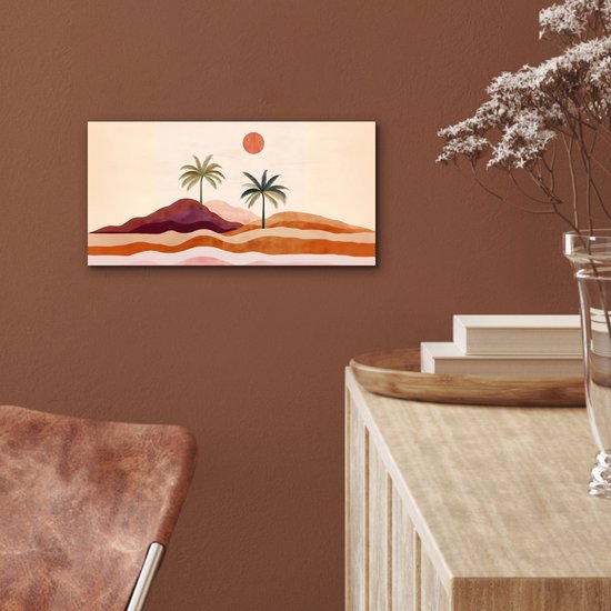 Tableau aluminium 40x20 cm - Décoration murale métal - Palmiers - Abstrait - Soleil - Collines - Décoration murale métal salon - Décoration industrielle - Photo sur dibond - Accessoires industriels chambre