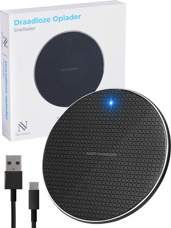 Nuvance Draadloze Oplader 10W - Inclusief Kabel - Wireless Charger - Fast Charger - Geschikt voor alle Draadloos Oplaadbare Smartphones