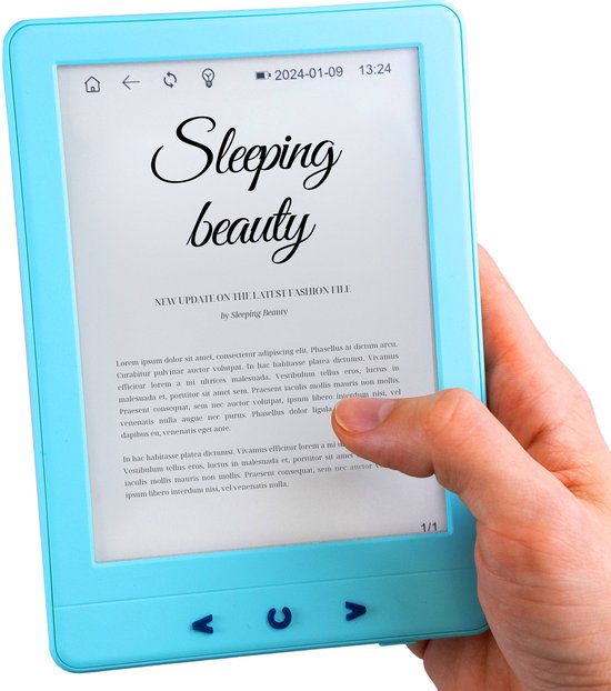 eReader 6 inch - E-Reader met Backlight - Ebook Reader - 17H Schermtijd - 4GB - Blauw - Silvergear