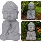 Cheqo® Boeddha Beeld - Buddha Tuinbeeld - Zittend Tuinbeeld - Ornament - Boeddha Hoofd