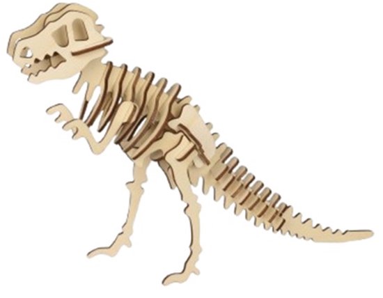 3D Puzzel Bouwpakket Dino Dinosaurus Tyrannosaurus T-Rex- hout