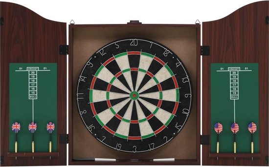 Foto: Vidaxl dartbord professioneel met kast en 6 darts sisal