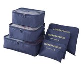 Packing cubes set - koffer of tas organizer - inpak zakken - donkerblauw