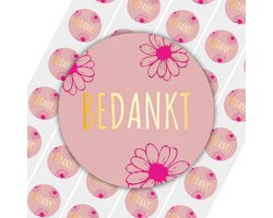 50x Stickers - "Bedankt" | Sluitstickers / Cadeaustickers | 39 mm - Metallic Goud - Goldy Sticker Serie