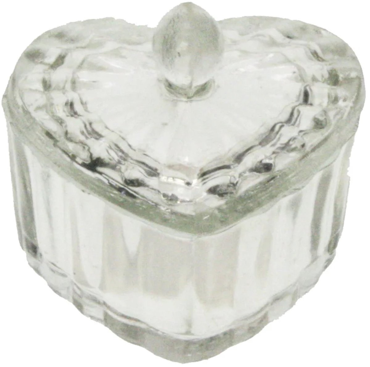 Doosje hart glas 7x7x8cm