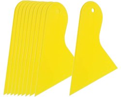Plastic Schraper - voor het verwijderen van Stickers Stickers - Plastic Spreader - voor het aanbrengen van vulstoffen - Putties - Glazes - Caulks en Verf (10 Stuks geel)