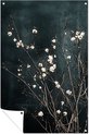 wit, bruin, beige, zwart, Bloesem, Minimalisme, Bloemen, Donkergroen