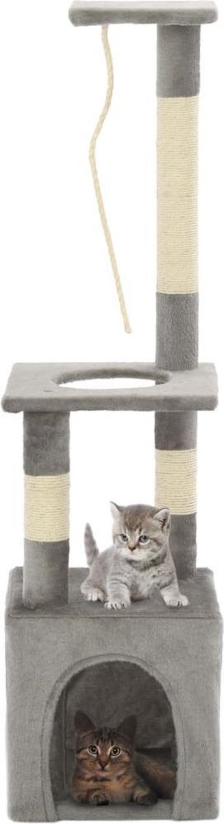 vidaXL-Kattenkrabpaal-met-sisal-krabpalen-109-cm-grijs