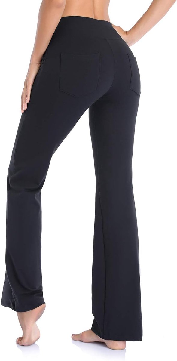 1 STUKS Licht uitlopende wijde broek - Elastische hoge taille yogabroek - Fitness - Met zakken - L — afbeelding 5