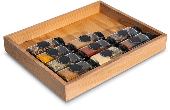 Foto: Creative deco houten opbergdoos 36 x 28 x 5 cm houten organisatiedoos beukenhout dienblad voor snuisterijen kostbaarheden kruiden