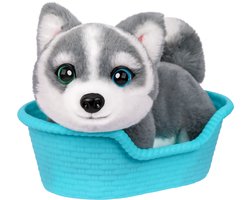 Little Live Pets - My Really Real Puppy Mini's - Aurora de Husky - Interactieve pluchen knuffel