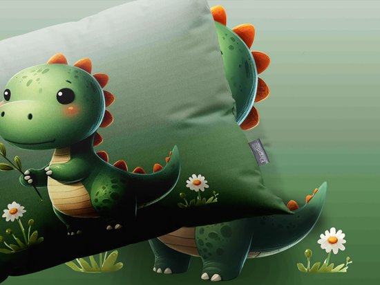Eleganzzz Kinder Dekbedovertrek Sleeposaurus - Dino Dekbedovertrek - Green - 140x200/220cm - Dekbedovertrek Kinderen - Micropercal - Eenpersoons — afbeelding 2