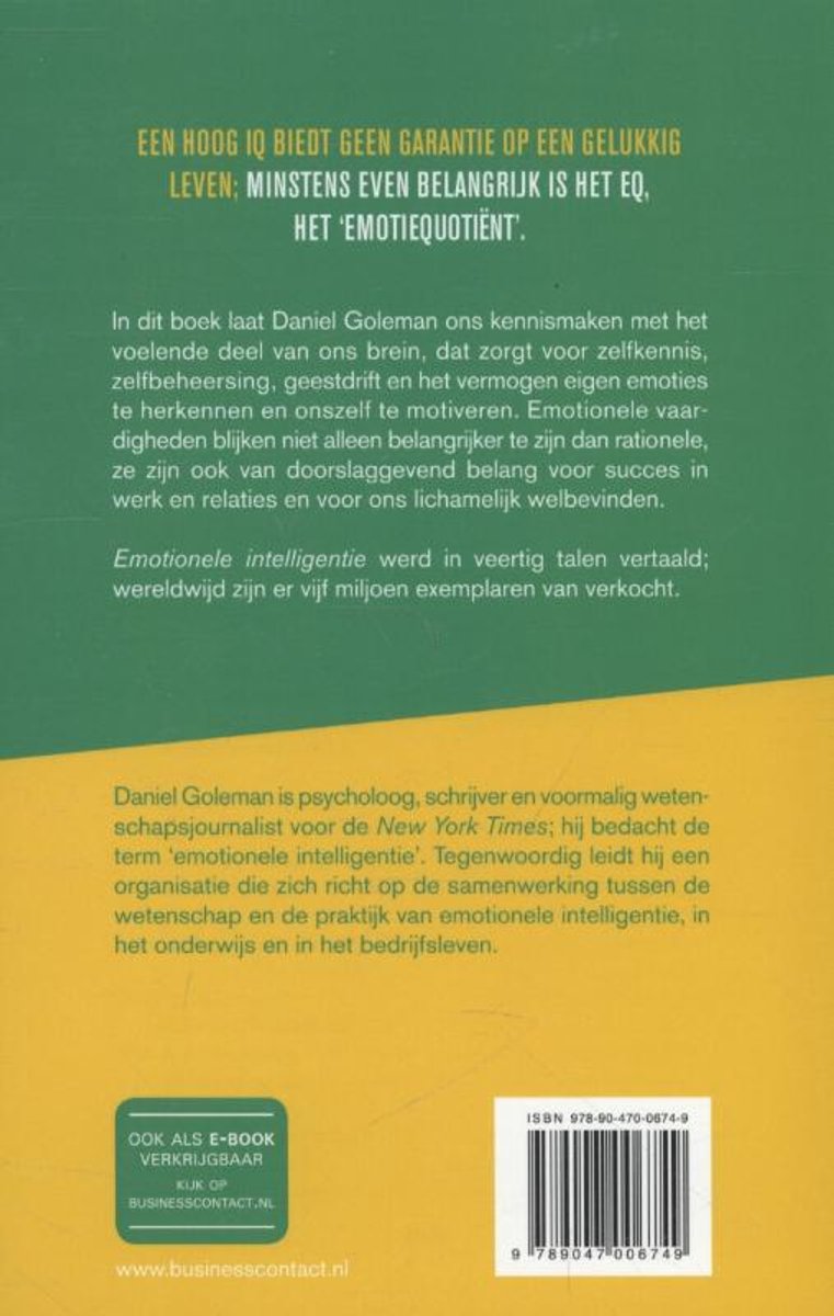 Emotionele intelligentie - back cover