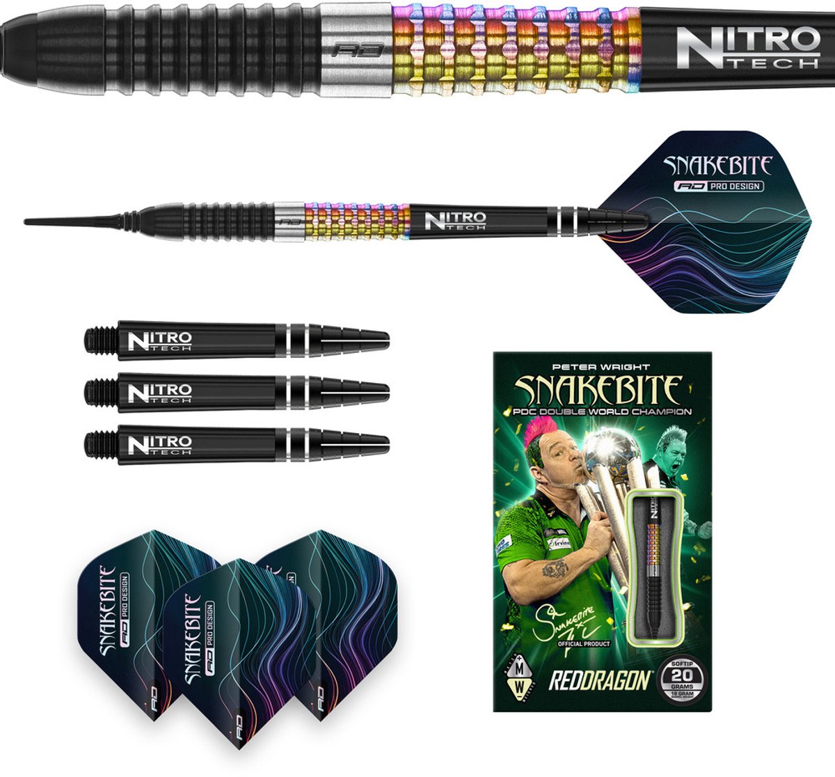 Red Dragon Peter Wright Corra 90% - Soft Tip Darts