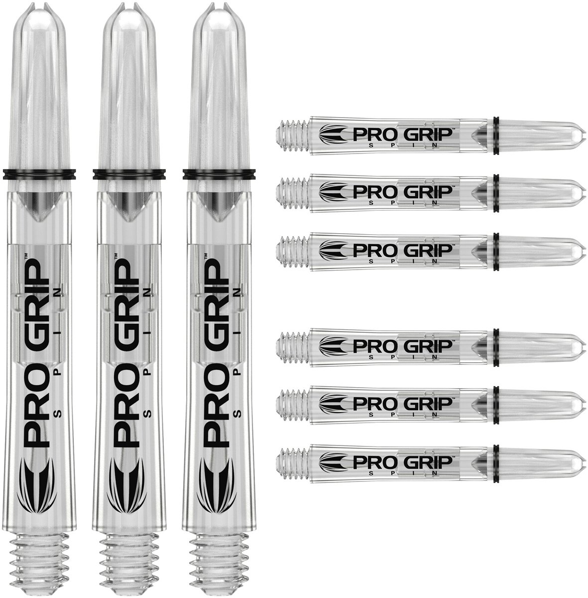 Target Pro Grip 3 Set Spin Clear - Dart Shafts Medium