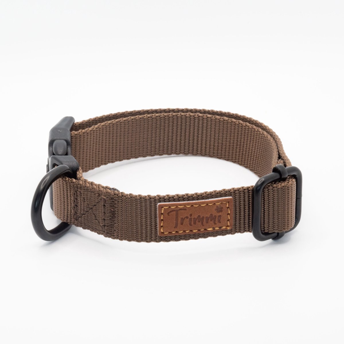 Nylon halsband bruin - Maat XXS - halsband hond - honden halsband - halsband - hondenhalsband met naam - halsbanden, riemen & tuigen - halsband puppy - halsbanden - hond - hondenhalsband kleine hond - Trimmi