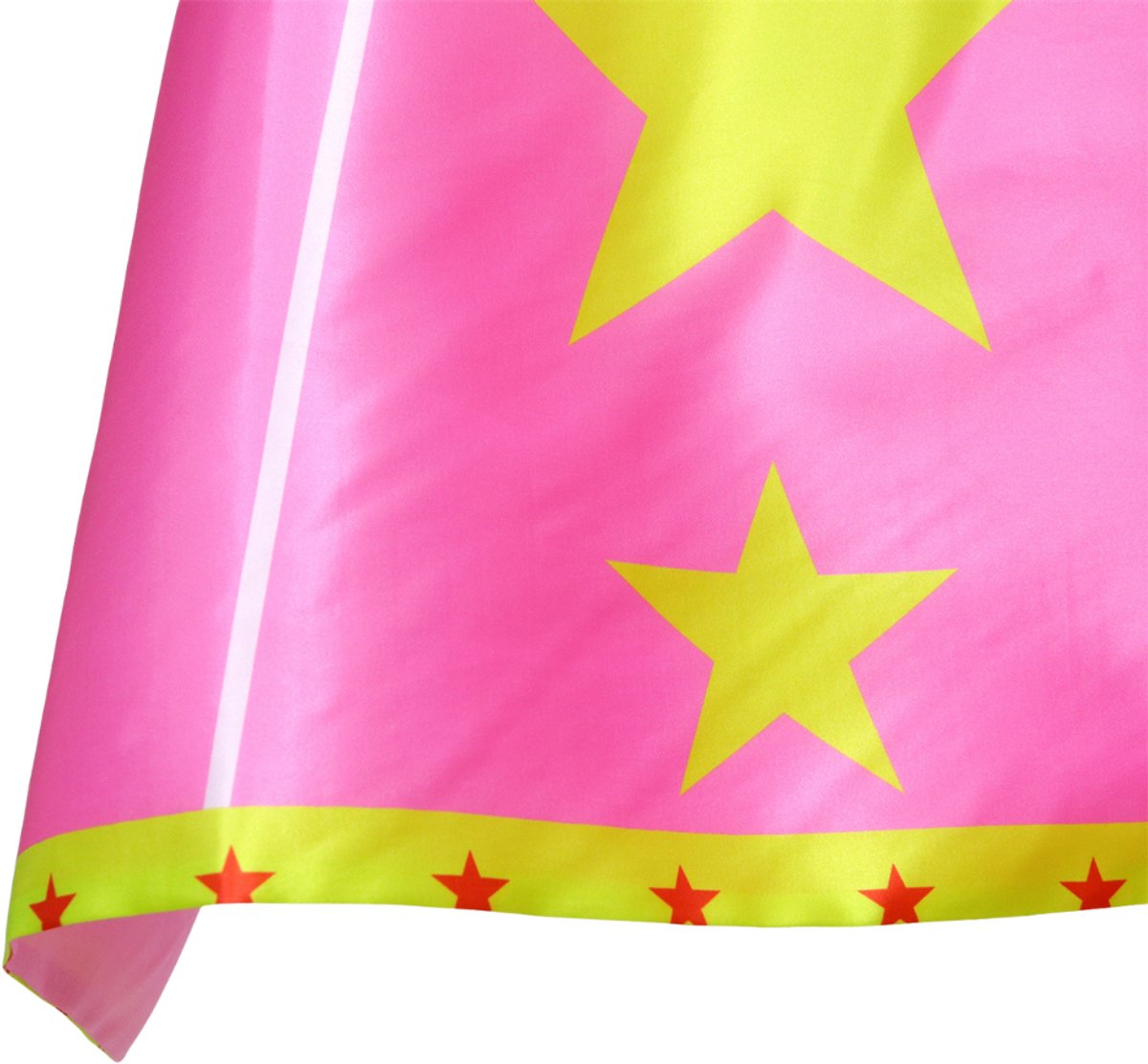 Joya Kids® Verkleedset Meisje | Superheldin Cape Masker Armbanden | Roze met Gele Sterren | Verkleedkleding Kinderen | Carnaval & Rollenspel | Superheld Ster | Verkleedkleding 3-delig | Roze en Geel — afbeelding 5