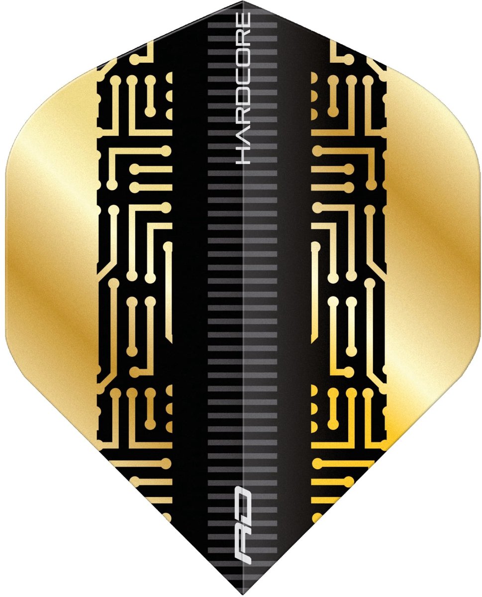 Red Dragon Hardcore Premium Gold & Black Maze - Dart Flights
