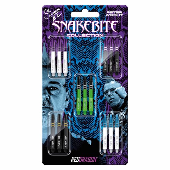 RED DRAGON - Snakebite Schacht Collectie Tussenliggend - 1 sets per pakket van elke vlucht (15 dartschachten in totaal) van Red Dragon — afbeelding 4