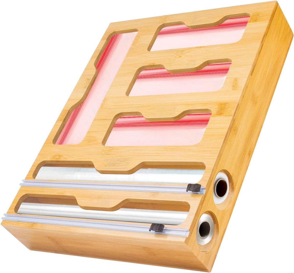 6-in-1 Keukenorganizer met Dispenser voor Folie en Ritszakken