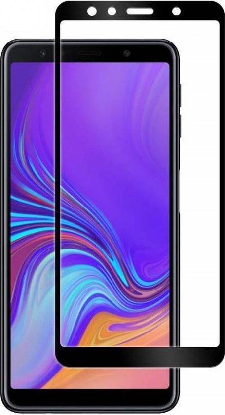 Protection d'écran complète pour Samsung Galaxy A7 2018 Verre trempé Noir |  bol