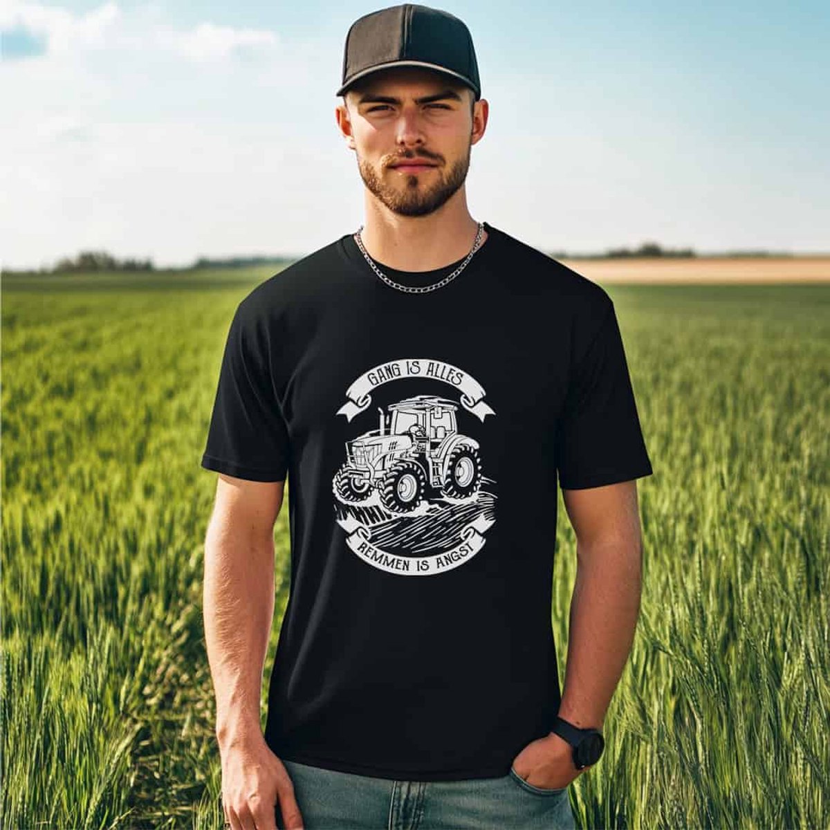 AGRIFANS® Gang is Alles Remmen is Angst - Heren T-shirt - S
