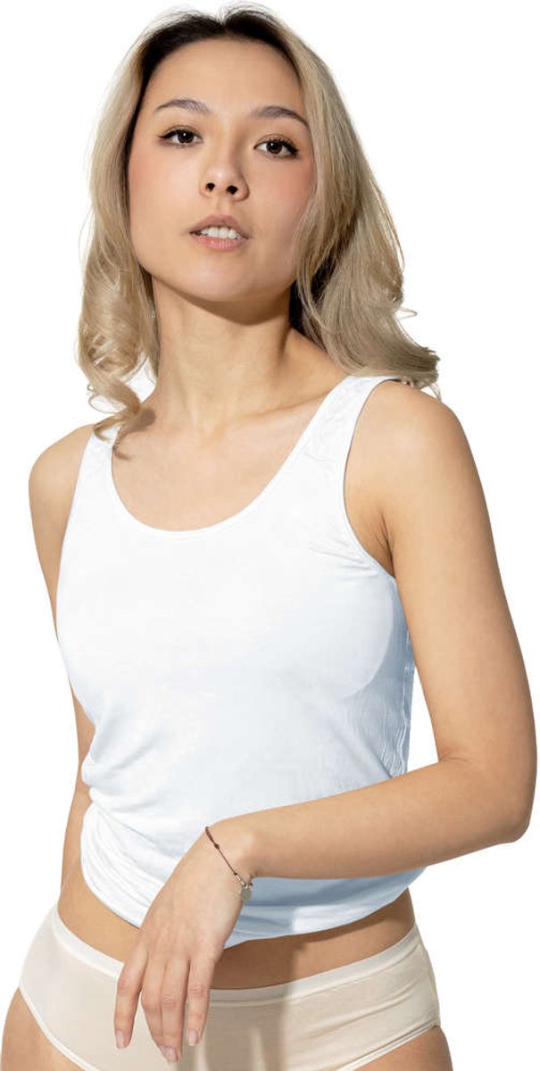 Bamboe dames shirt – tank top – zwart – 2 paar – maat M