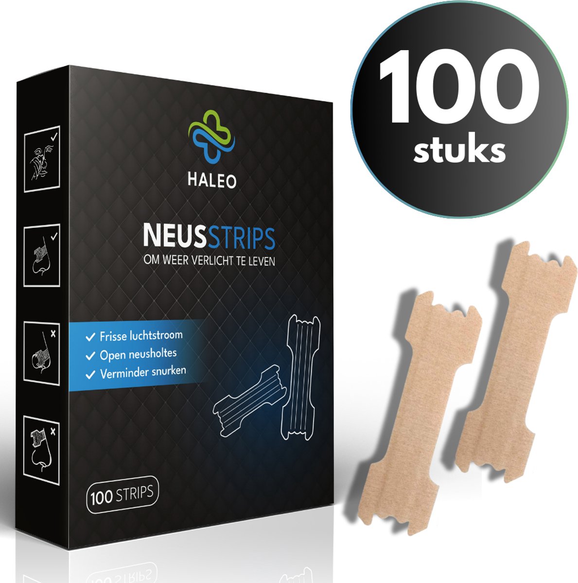Haleo Neusstrips 100 Neuspleisters