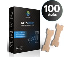 Haleo® Neusstrips - 100 Neuspleisters - Anti Snurk Pleisters - Slaapproblemen - Neusspreider - Beter Slapen - Anti Snurk