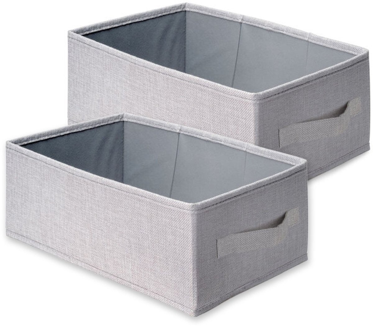 Eleganca Stoffen Opbergbox - 2 stuks - Kastorganizer - Opbergdoos Kast - Textiel Structuur - Opvouwbaar - Opbergmand - Grijs