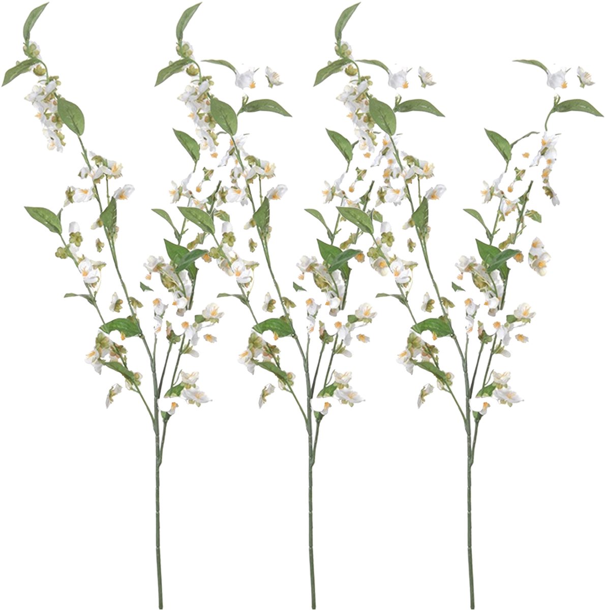 Louis Maes Bloesem kunstbloemen/takken - 6x - wit - 85 cm - appelbloesem - bloemetjes