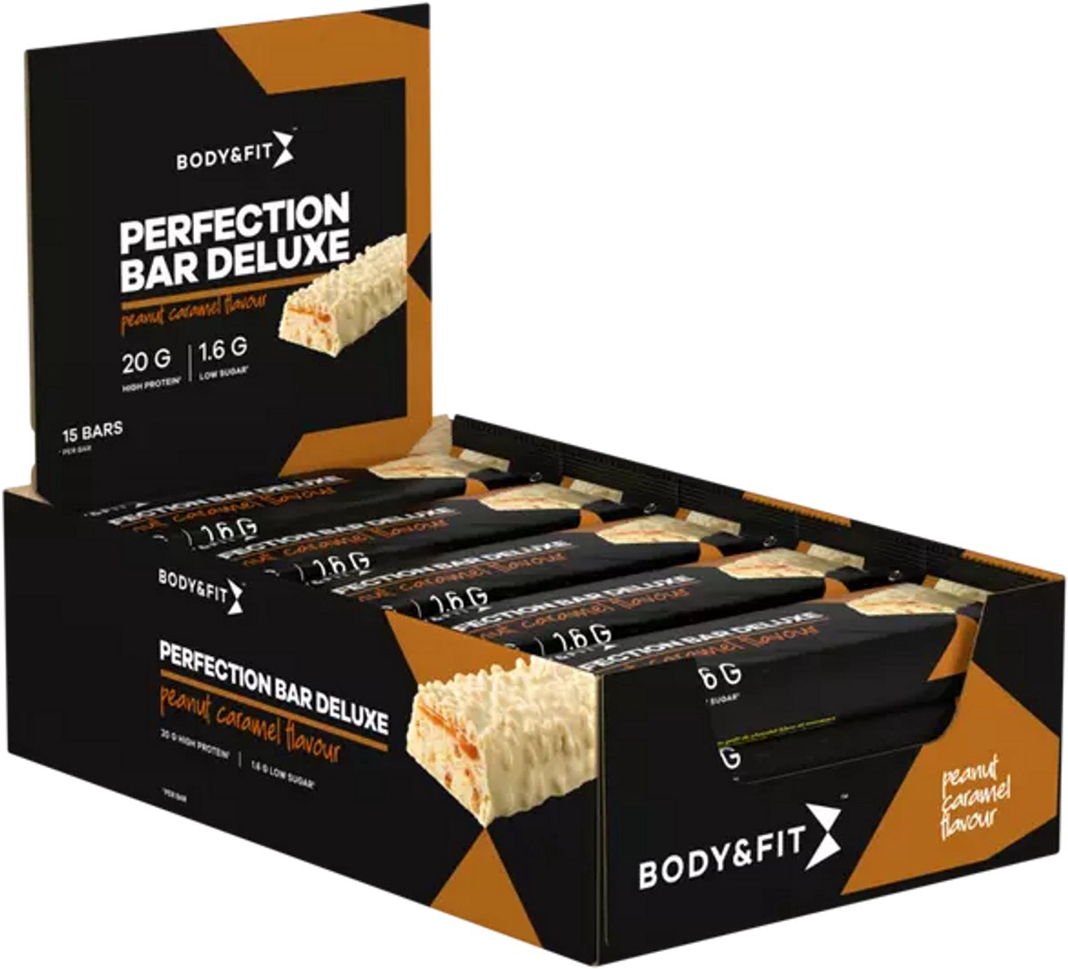Goedkoopste Body & Fit Perfection Bar Deluxe Protein Bar - Eiwitreep - Proteine Repen met 21 Gram Eiwit - Peanut & Caramel - 825 gram (15 Eiwitrepen
