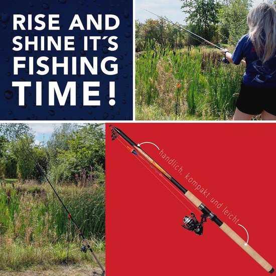 Hengelset voor Forel en Baars - Telescoophengel 300 cm met Rollen en Dobbers — afbeelding 4