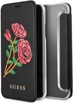 Guess Flower Desire Book Case voor iPhone X (5.8'') - Zwart