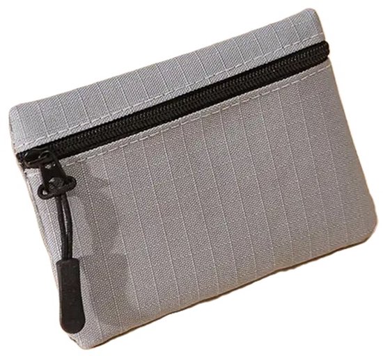 Mini portefeuille Oxford élégant I Porte-cartes I Sac pour permis de conduire I Fermeture éclair I Porte-monnaie I Porte-billets I 12 X 9 CM I Grijs