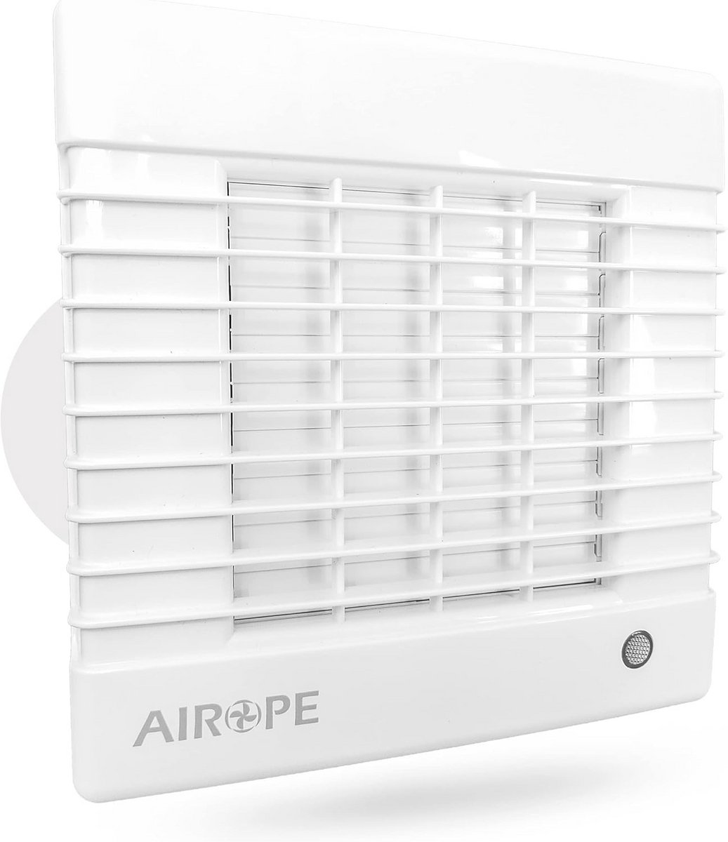 Afvoerventilator 100 mm met automatische jaloezieën – Stil en energiezuinig voor badkamer, keuken en kantoor