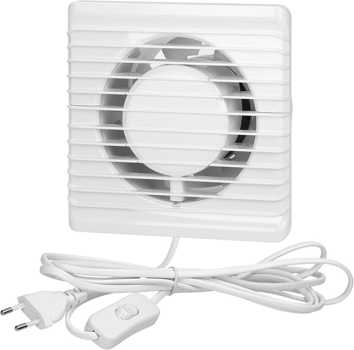 Badkamerventilator 100 mm - Stille Muurventilator met 1,3 m Kabel