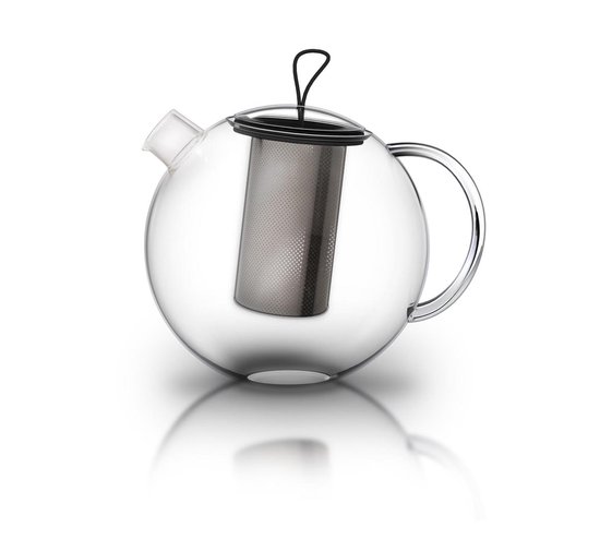 Creano dubbelwandige glazen theepot 1,4l met RVS filter - druppelvrij. Inkopen via de online groothandel