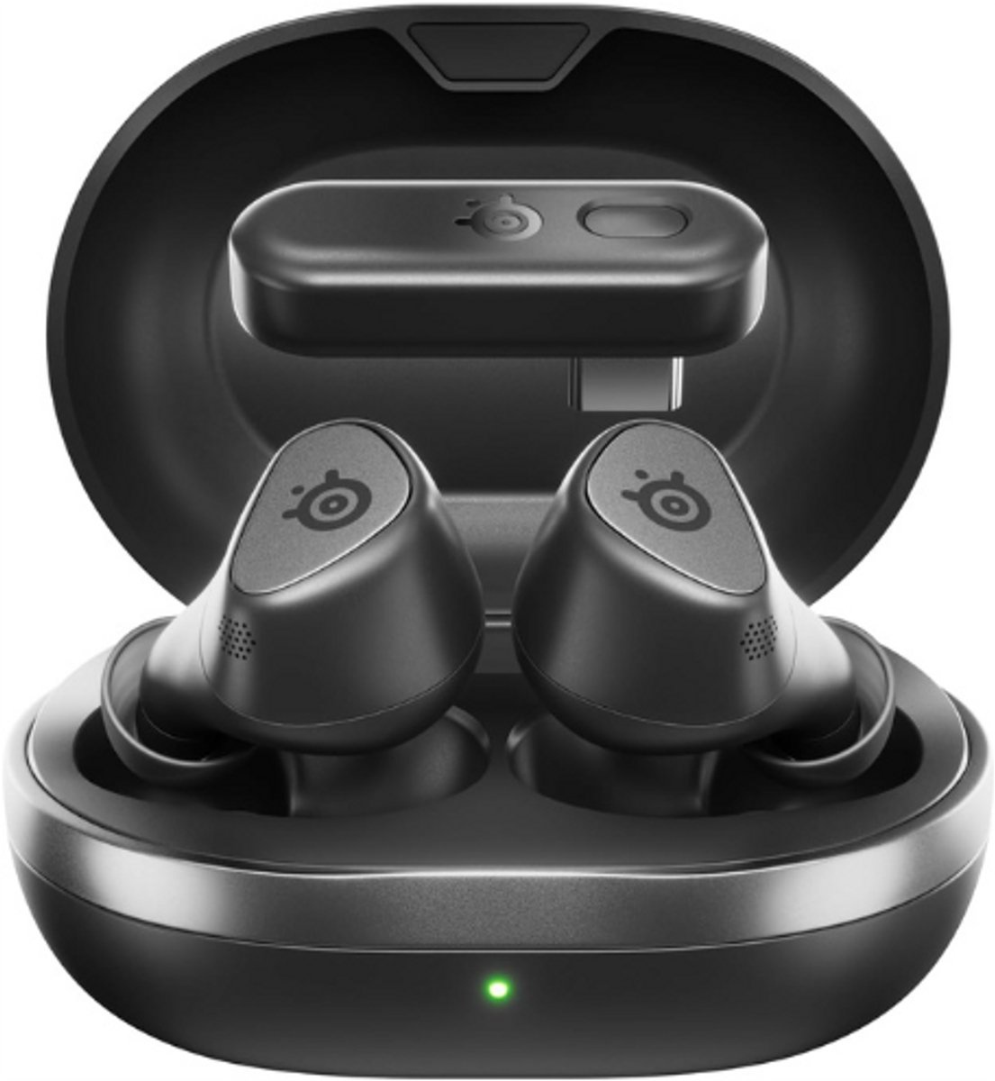 Arctis GameBuds Voor PlayStation - Draadloze Gamingoordopjes - 2.4GHz-BT5.3 - ANC-Transparency Modus - IP55 Waterbestendigheid - 40H Accuduur - Draadloos Opladen - PS5-PC-Switch 2 - Zwart