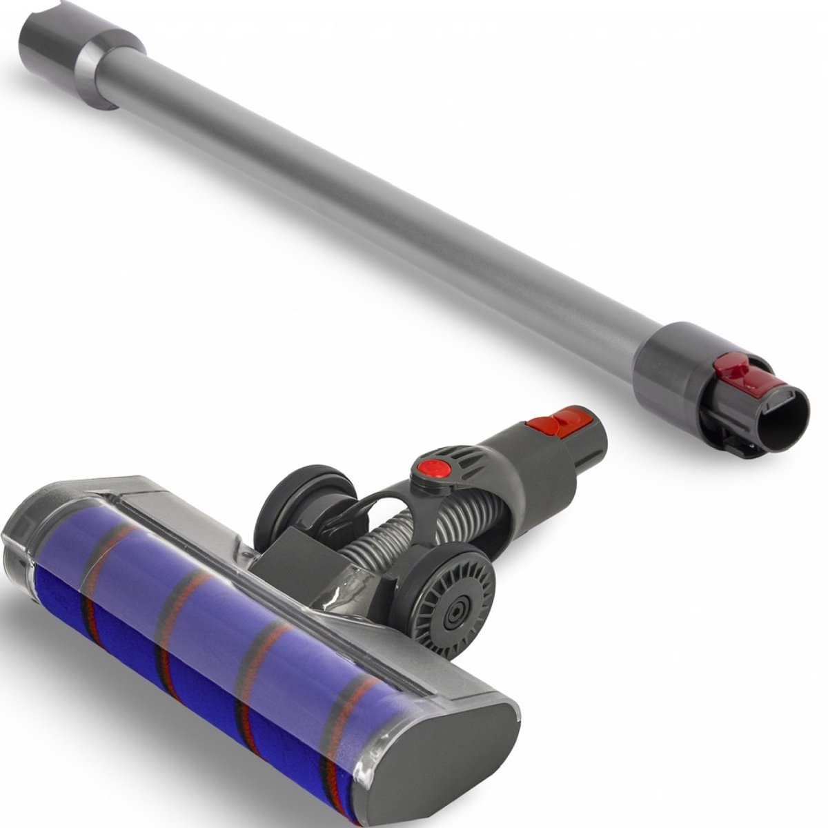 DEGG - Accessoires set - Geschikt voor Dyson - Turboborstel + Steel/Zuigbuis (zilver) - Passend op: V7, V8, V10, V11 en V15 - Premium Kwaliteit