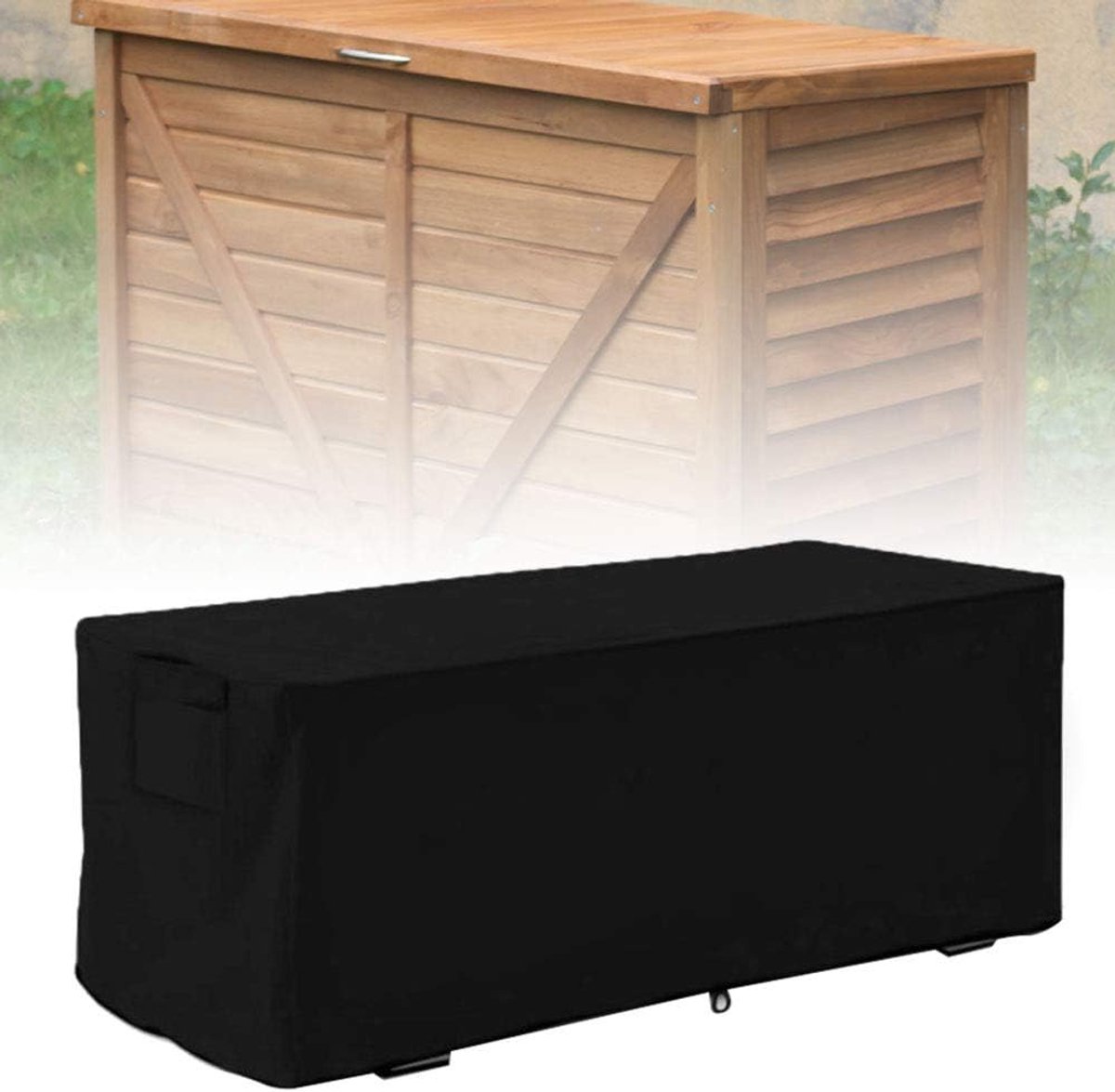 Outdoor Opbergdoos voor Tuin - Waterdicht en UV-Bestendig - Beschermhoes voor Opbergdoos - 123x62x55cm - Zwart - Regen- en Zonbescherming