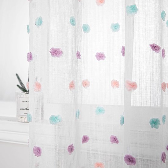 MIULEE Gordijnen Vorhangen Slaapkamer Gordijn Wit Gordijn Woonkamer Linnenlook Gordijnen met Oogjes Raam Halftransparant Gordijn Modern Binnen Balkondeur Keuken Gordijnen 140 x 215 cm