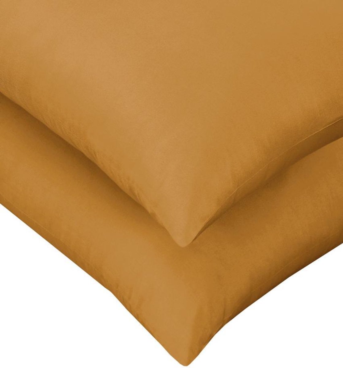 SweetSleeping Kussenslopen Set van 2x stuks - 60 x 70cm - Oker geel - 100% Katoen - Antiallergisch - Ademend - Kussensloop