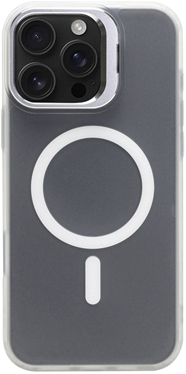 iPhone 15 Plus Magsafe Hoesje - Livon DropSkin Wit met Uitklapbare Standaard