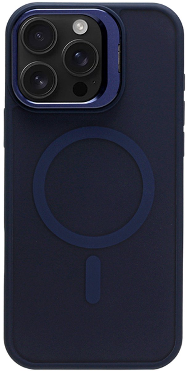 iPhone 16 Magsafe Hoesje - Livon DropSkin Blauw met Uitklapbare Standaard