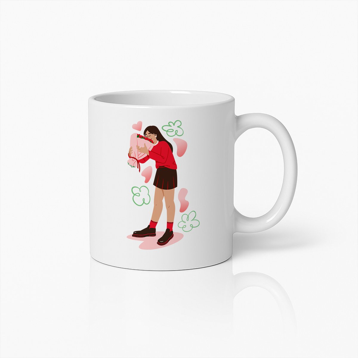 Romantische Stel Omhelzing Mok – Hartverwarmende Liefdesillustratie – 330ml Keramische Koffiemok voor Stellen & Cadeau