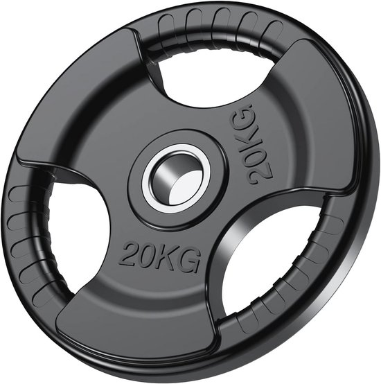 2 x 10 kg Gietijzeren Halterschijven - 1 Standaard Tri-Grip