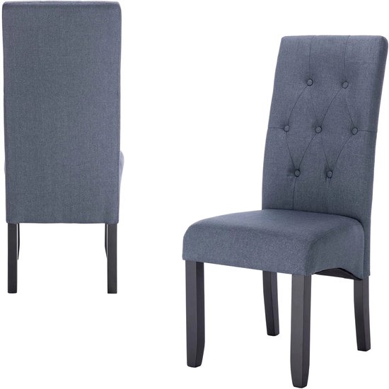 Set van 2 eetkamerstoelen Keukenstoel Littau ~ leer, crème, donkere